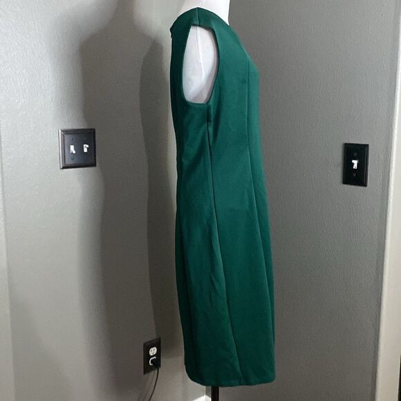 Haani Hunter Green Sheath Dress Stretch Sleeveless - Picture 4 of 9